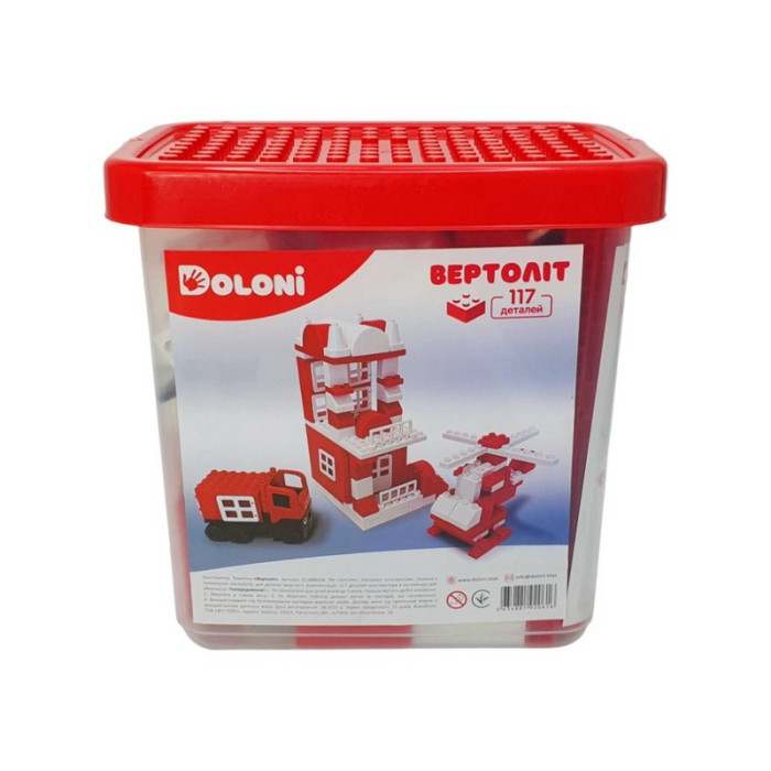 Конструктор "Вертоліт" 013888/08 в пластиковому боксі, 117 деталей Doloni