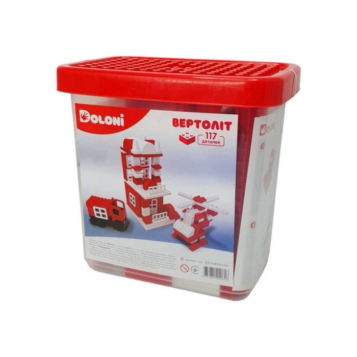 Конструктор "Вертоліт" 013888/08 в пластиковому боксі, 117 деталей Doloni