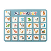 Дерев'яна абетка-вкладиш англійська "ALPHABET" 3240-03-002 синя 29х39 см VLADICO