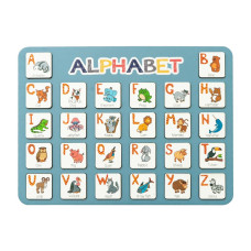 Дерев'яна абетка-вкладиш англійська "ALPHABET" 3240-03-002 синя 29х39 см VLADICO