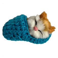 Дитячий антистрес "Котик спить у в'язаній тапочці" MM418(Blue)    Bambi