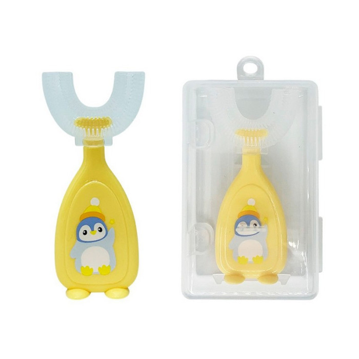 Дитяча зубна щітка-капа в футлярі MGZ-0730(Yellow) жовтий Mega Zayka