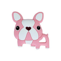 Силіконовий прорізувач "Бульдожка" MGZ-0414(Pink) рожевий, 8х1х8 см Mega Zayka