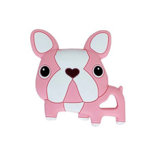 Силіконовий прорізувач "Бульдожка" MGZ-0414(Pink) рожевий, 8х1х8 см Mega Zayka