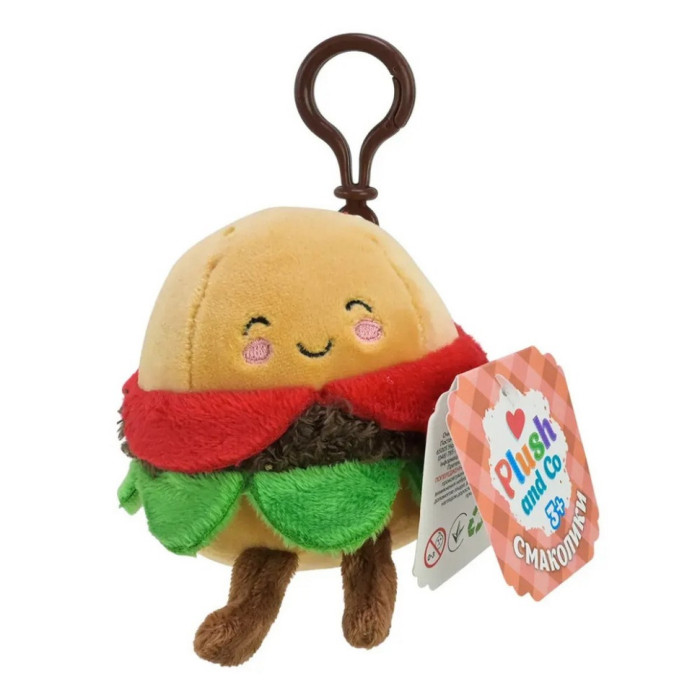 М'яка іграшка-брелок "Гамбургер" Plush and Co PLC25084, 7 см Plush and Co