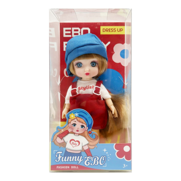 Лялька шарнірна для дівчаток Funny EBO DH2368B(Blue) 15 см Bambi