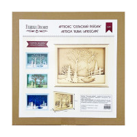 Дерев'янний Артбокс "Cільський пейзаж" FDDB-02, 31х23 см Fabrika Decoru