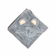 Дитячий рушник з капюшоном MGZ-0640(Gray) розмір 80х80 см Mega Zayka