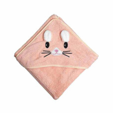 Дитячий рушник з капюшоном MGZ-0640(Peach) розмір 80х80 см Mega Zayka
