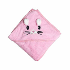 Дитячий рушник з капюшоном MGZ-0640(Pink) розмір 80х80 см Mega Zayka