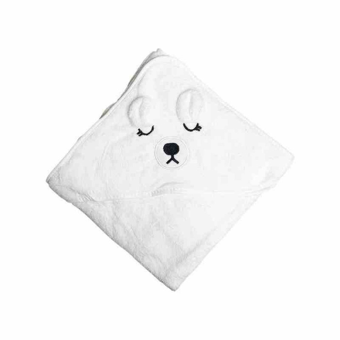 Дитячий рушник з капюшоном MGZ-0640(White) розмір 80х80 см Mega Zayka