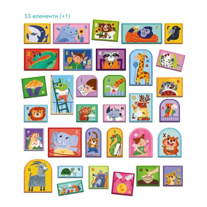 Магнітна дошка "Абетка" 200294, 1 магнітна дошка на шнурку, 33 магніта DoDo Toys