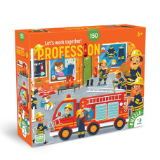 Пазл дитячий "Професії. Пожежник" 300702, 150 елементів DoDo Toys