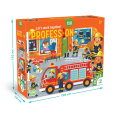Пазл дитячий "Професії. Пожежник" 300702, 150 елементів DoDo Toys
