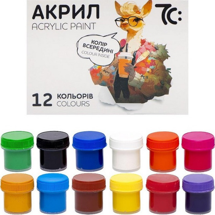 Дитячий набір акрилових фарб 7C51202, 12 кольорів, по 10 метрів 7С: