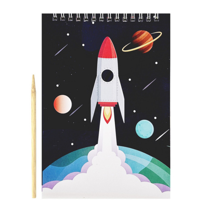 Скретчбук "Космос" 20-8807-WH-1 на спіралі, 10 аркушів, 14х20 см Bambi