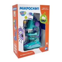 Дитячий мікроскоп SK 0006(Turquoise) світло, 19,5 см, 2 пробірки, скло Limo Toy