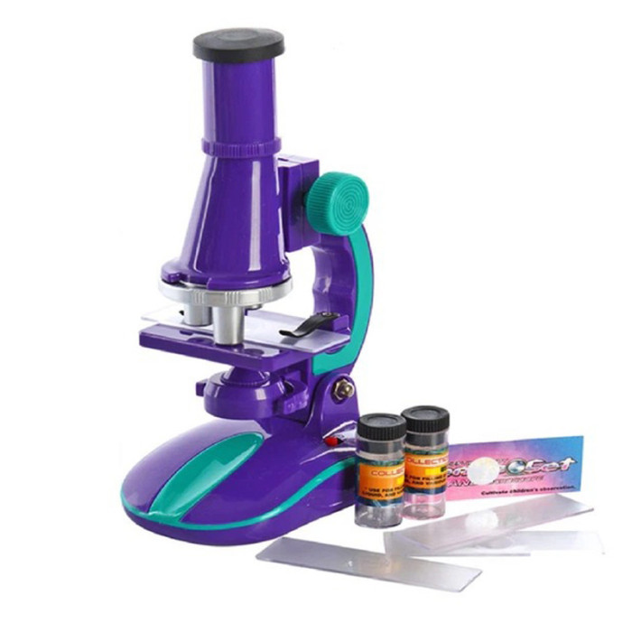 Дитячий мікроскоп SK 0006(Violet) світло, 19,5 см, 2 пробірки, скло Limo Toy