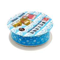 Декоративний скотч з орнаментом "Бант"№63(Blue) 1,8 см х 1 м Bambi