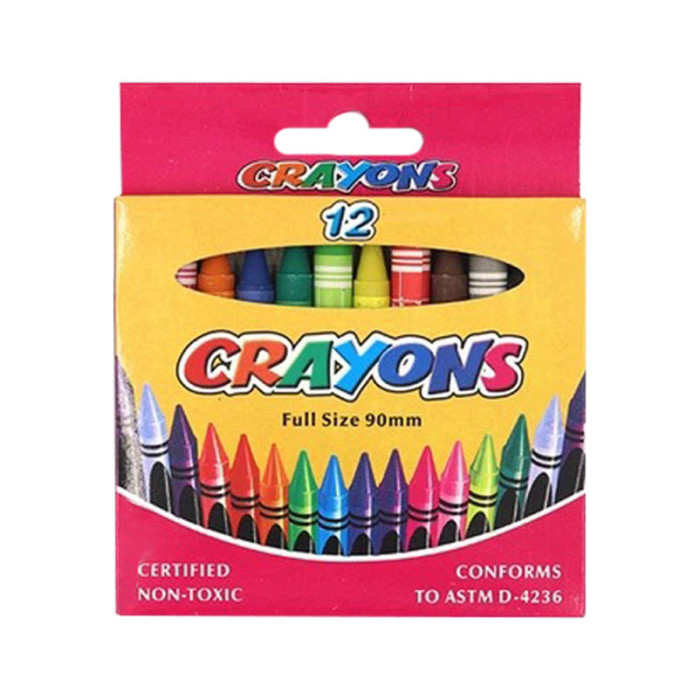 Набір дитячих воскових олівців "Crayons" 8496-12E 90 мм, 12 кольорів Bambi