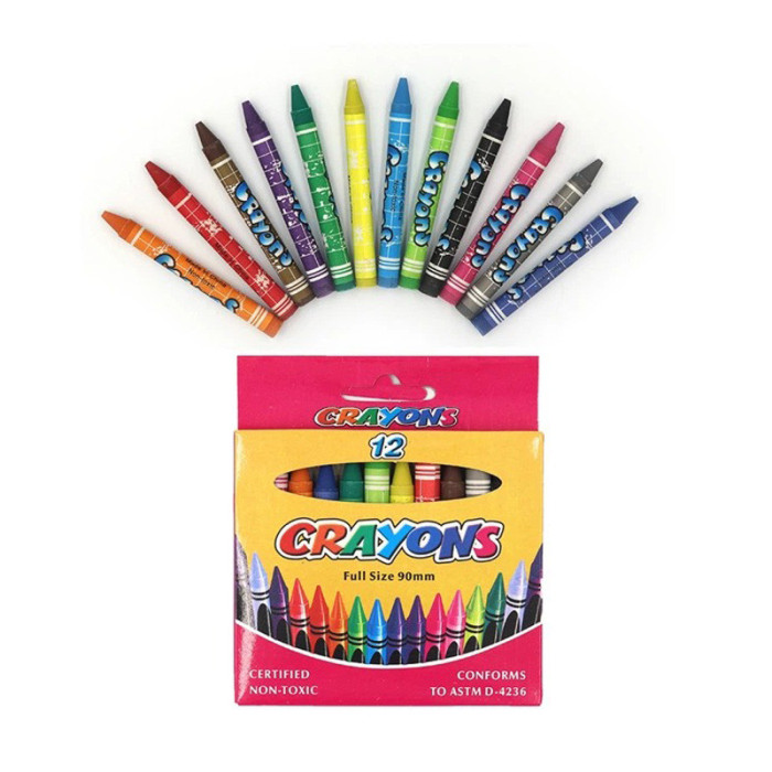 Набір дитячих воскових олівців "Crayons" 8496-12E 90 мм, 12 кольорів Bambi