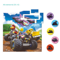 Дитячий магнітний пазл "Колеса" 200650, 40 елементів DoDo Toys