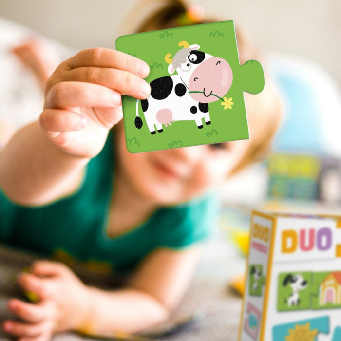 Дитячий пазл "ДУО-Звірята та їх домівки" 300690, 24 елемента DoDo Toys
