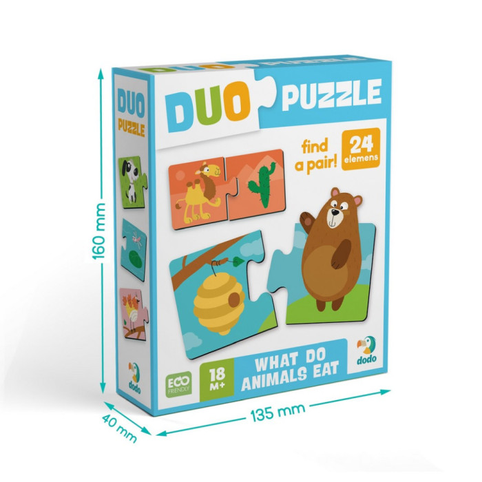 Дитячий пазл "ДУО-Хто що їсть" 300691, 24 елемента DoDo Toys