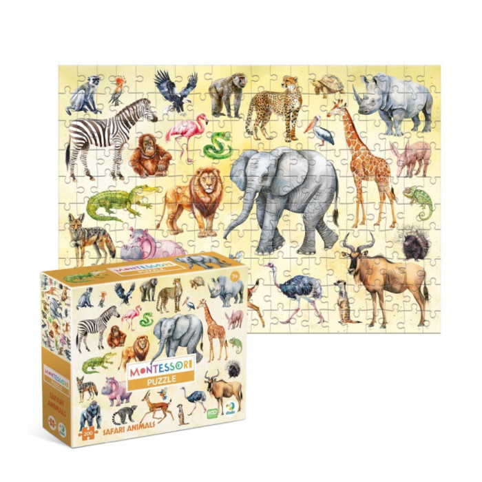 Дитячий пазл "Тварини Сафарі" 300637, 200 елементів DoDo Toys