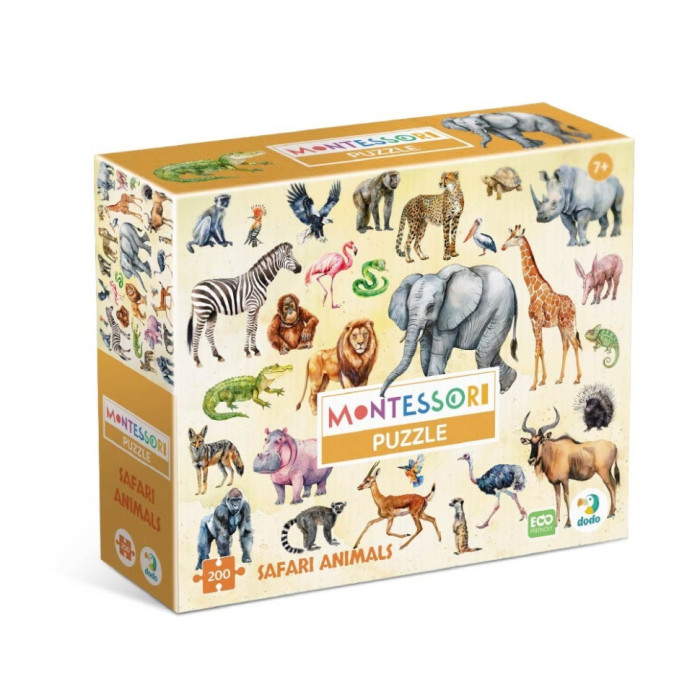 Дитячий пазл "Тварини Сафарі" 300637, 200 елементів DoDo Toys