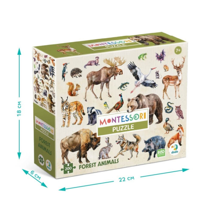 Дитячий пазл "Лісові тварини" 300638, 200 елементів DoDo Toys