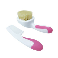 Набір гребінець і щітка з натурального ворсу MGZ-0725(Pink) Mega Zayka