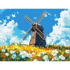 Картина за номерами "Млин посеред поля"©art_selena_ua KHO6399, 30x40 см   Идейка
