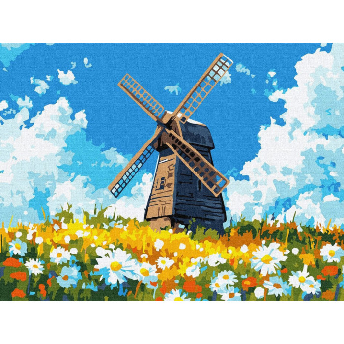 Картина за номерами "Млин посеред поля"©art_selena_ua KHO6399, 30x40 см Идейка