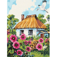 Картина за номерами "Мальви біля хати"©art_selena_ua KHO6407, 30x40 см Идейка