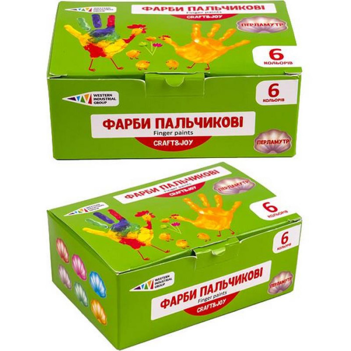 Дитячі пальчикові фарби "Перламутр" 322074/Cr 6 кольорів по 40 мл ГАММА'UA