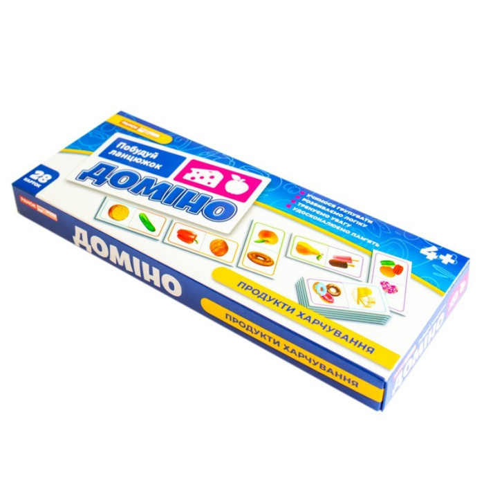 Дитяча настільна гра "Доміно. Продукти харчування" 10109169, 28 карток Ranok Creative