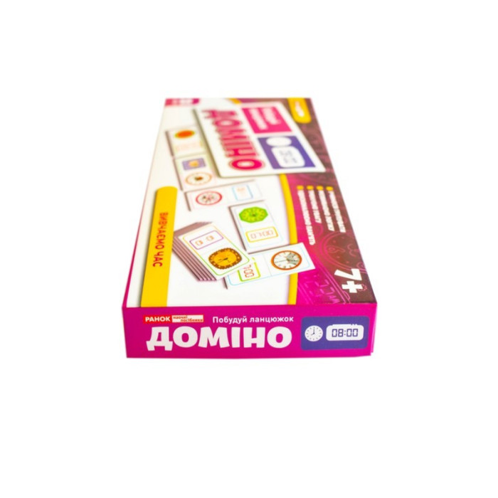 Дитяча настільна гра "Доміно. Вивчаємо час" 10120209, 28 фішок Ranok Creative