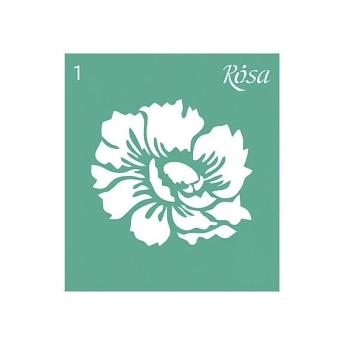 Багаторазовий трафарет 3625101 самоклеючий, №01, 9х10 см, серія "Квіти" Rosa