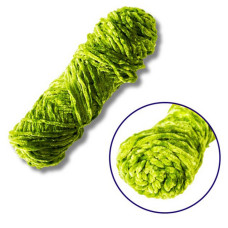 Пряжа плюшева синель PP117, 100 грам, 100% поліестер, зелений Brushme