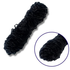 Пряжа плюшева синель PP116, 100 грам, 100% поліестер, чорний Brushme