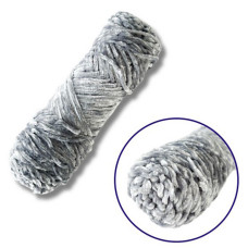 Пряжа плюшева синель PP114, 100 грам, 100% поліестер, світло-сірий Brushme