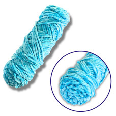 Пряжа плюшева синель PP113, 100 грам, 100% поліестер, блакитний Brushme