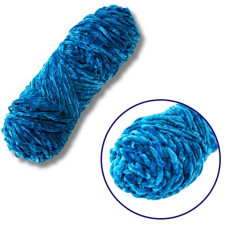 Пряжа плюшева синель PP112, 100 грам, 100% поліестер, сапфіровий синій Brushme
