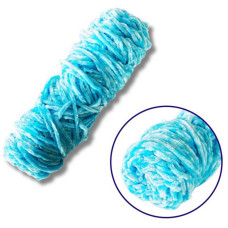 Пряжа плюшева синель PP110, 100 грам, 100% поліестер, павич блакитний Brushme