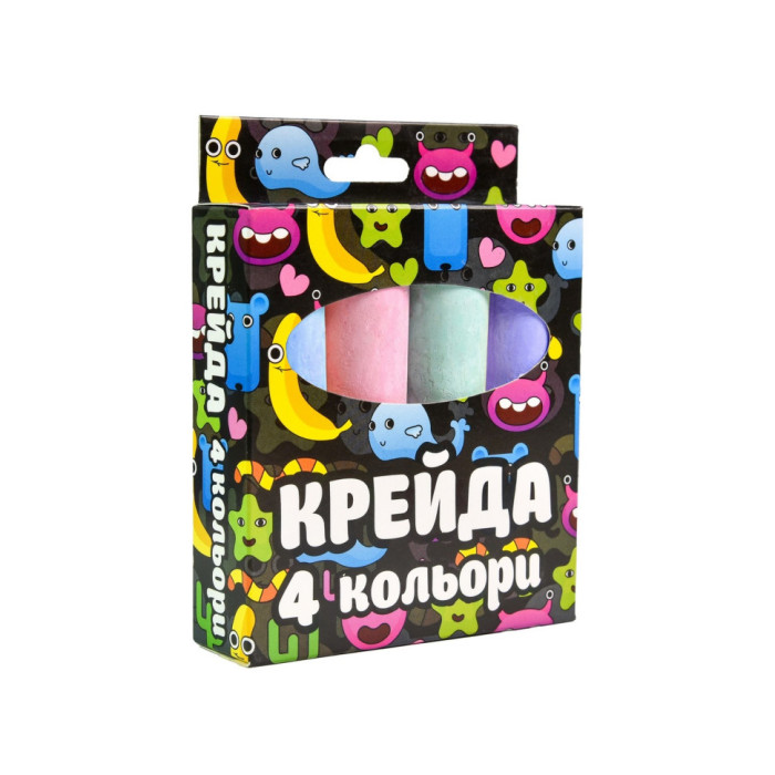 Крейда для малювання на асфальті 50115ST 4 штуки, різнокольорова Strateg