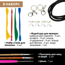 Творчий набір для виготовлення прикрас "Котик" PG-001A із полімерної глини Alexes