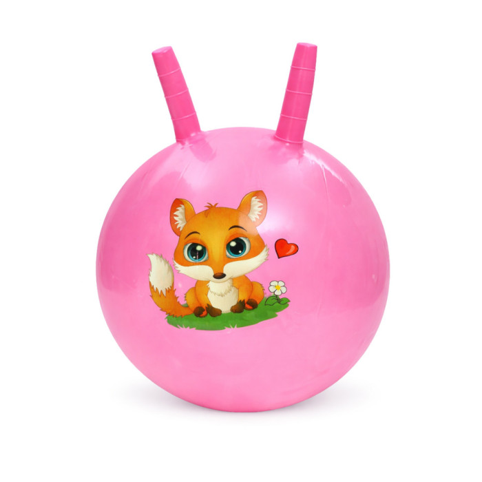 Дитячий м'яч для фітнесу Тваринка MS 4284(Pink) з ріжками, 45 см, 320 г Bambi