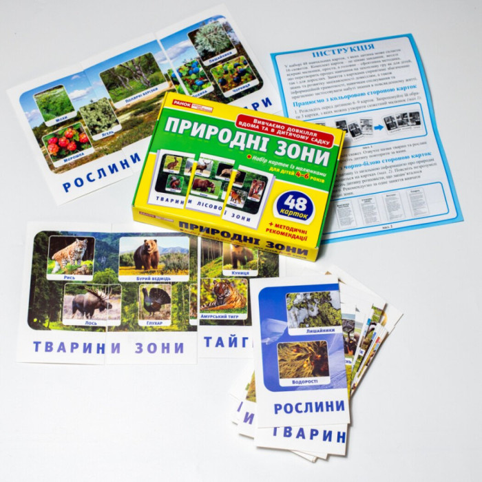 Набір тематичних карток "Природні зони" 13169002 для дітей 4-6 років Ranok Creative