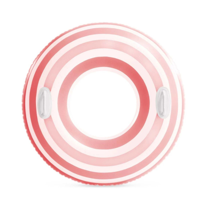 Дитяче надувне коло "Смугасті мрії" 59256(Pink-White) з ручками, 91 см Intex